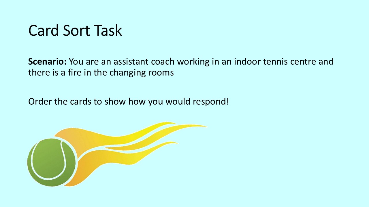 PowerPoint slide on responding to a fire in a leisure facility