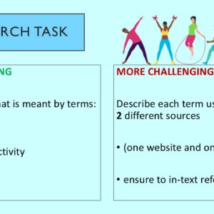 PowerPoint slide describing the terms exercise, physical activity, health, and lifestyle