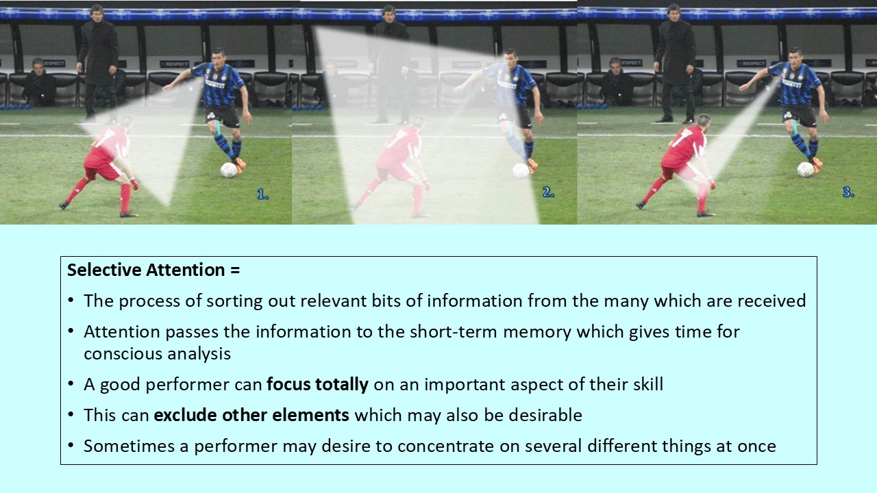PowerPoint slide on selective attention when executing skills in sport