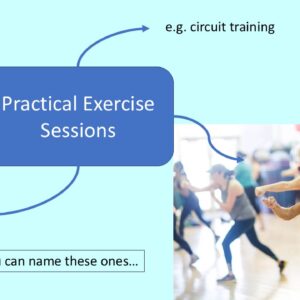 PowerPoint slide on examples of practical exercise sessions