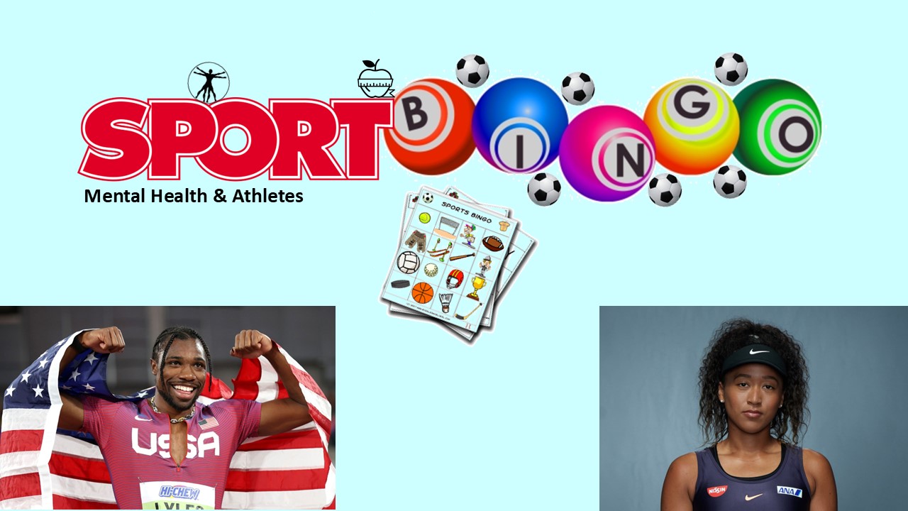 PowerPoint slide on athlete mental health bingo game