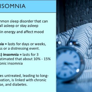 PowerPoint slide describing short-term and chronic insomnia