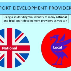 PowerPoint slide on national and local sports development providers