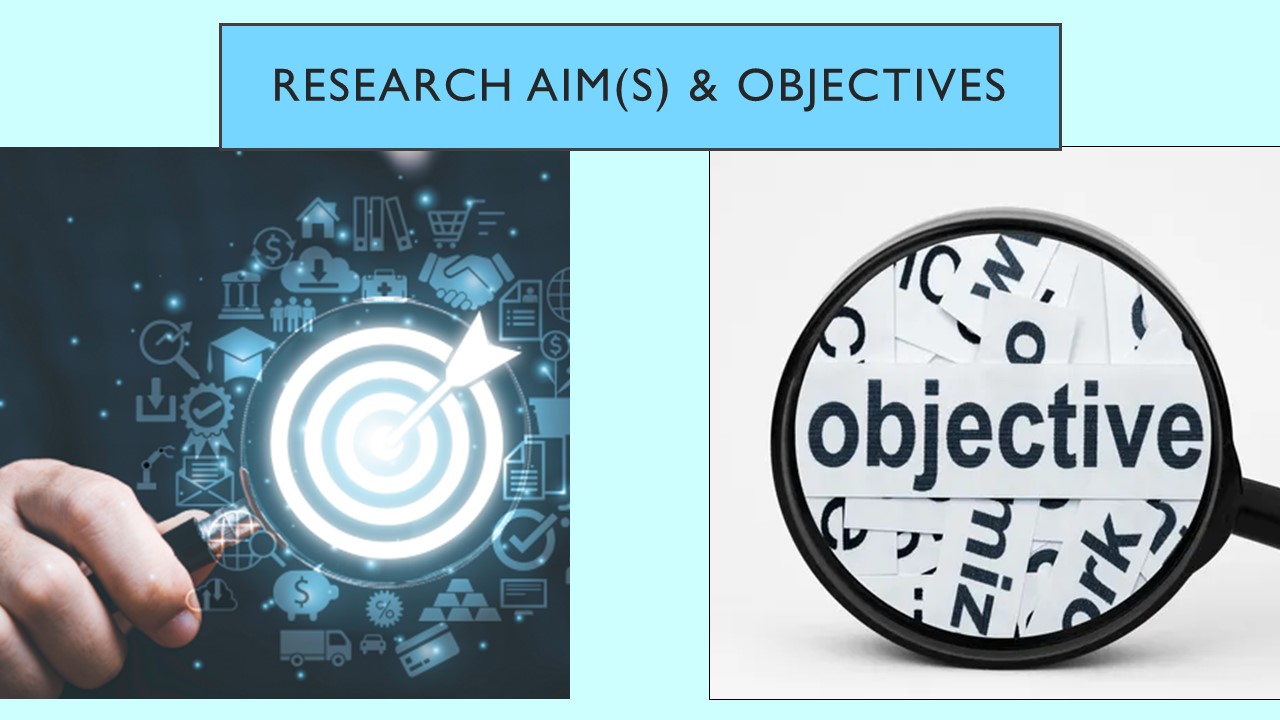 PowerPoint slide on setting the aims and objectives of the investigation