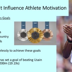PowerPoint slide on how clear and ambitious goals influence athlete motivation