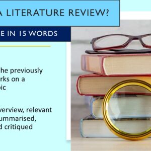 PowerPoint slide on the definition of a literature review in a practical investigation