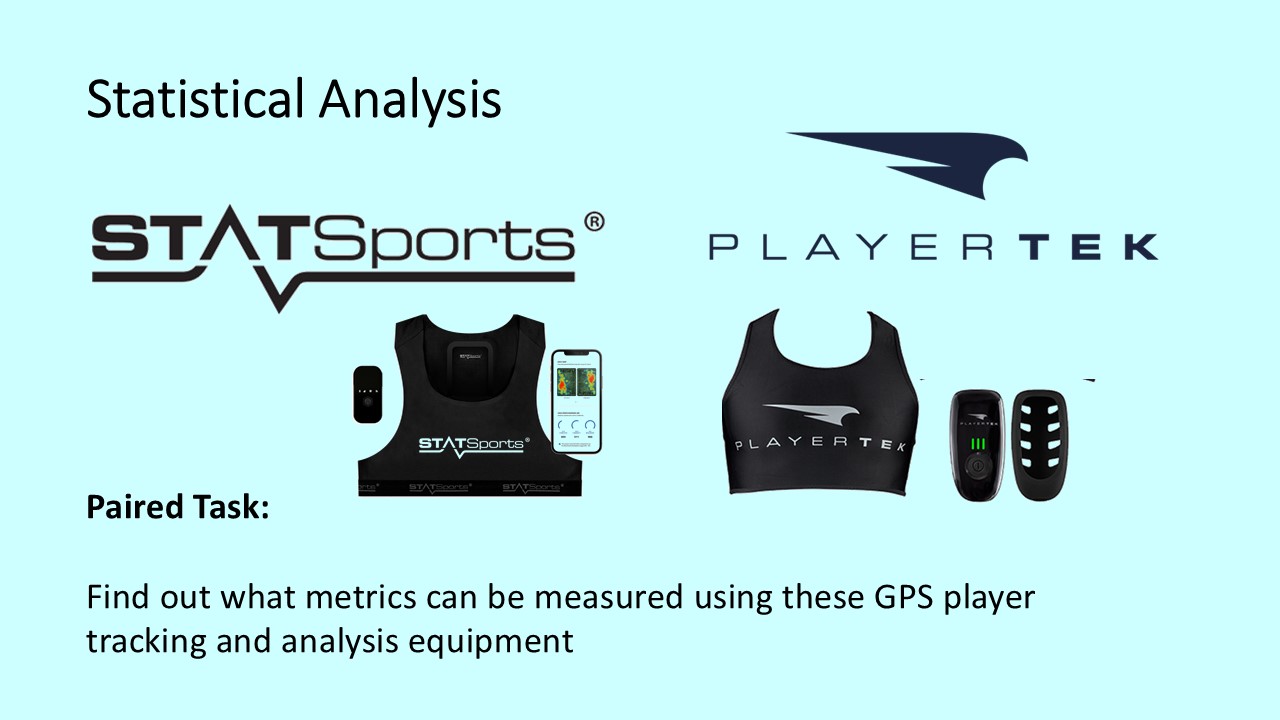 PowerPoint slide on statistical analysis methods in GPS tracking vests