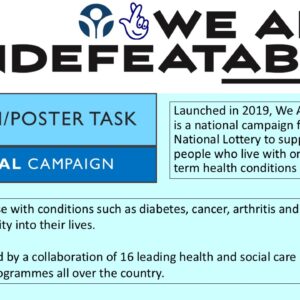 PowerPoint slide on Sport England's 'We are Undefeatable' campaign to increase people with disabilities' physical activity