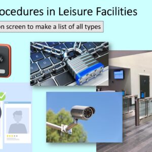 PowerPoint slide on security procedures in a leisure facility