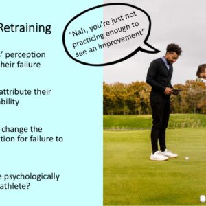 PowerPoint slide describing attribution theory with a sport example