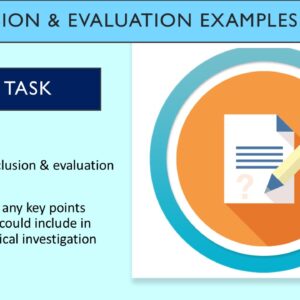 PowerPoint slide on example investigation evaluation and conclusion sections