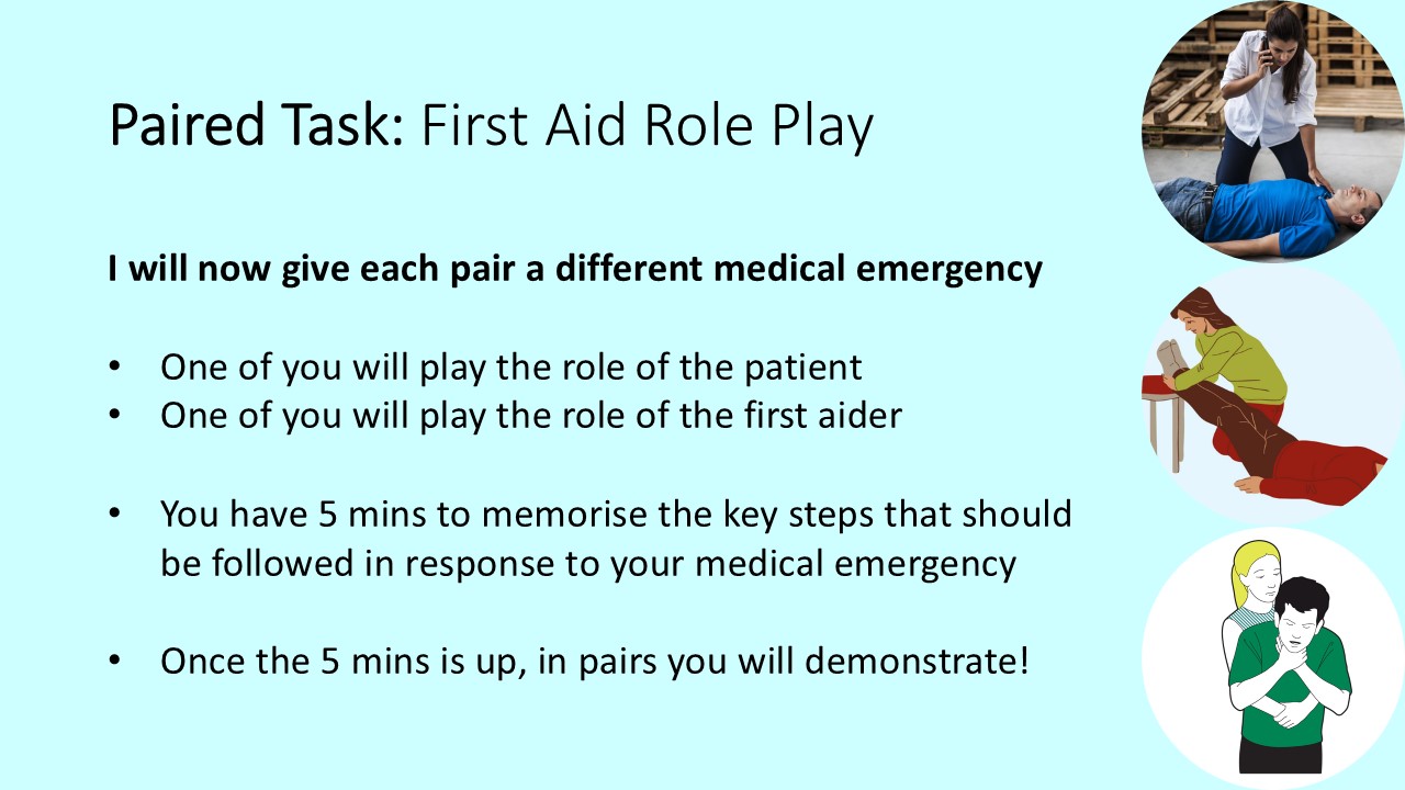 PowerPoint slide on first aid responses to medical emergencies