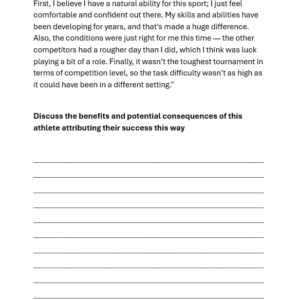 Worksheet - Attributing Success and Failure Quotes (LO1: 1.2)