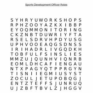 Worksheet on the key roles of Sports Development Officers