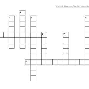 Worksheet crossword on a range of chronic diseases that can be supported with regular exercise