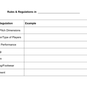 Worksheet - Rules and Regulations in Sport Table (LO1: 1.4)