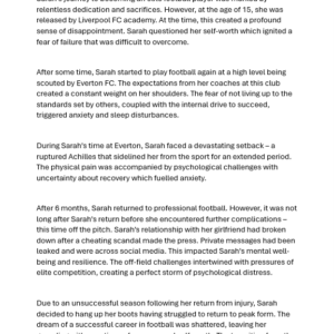 Worksheet - Psychological Impacts of Sport Athlete Case Study (LO5: 5.3)