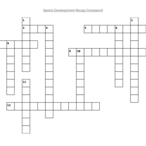 Worksheet - Sports Development Unit Crossword (LO1-LO2)