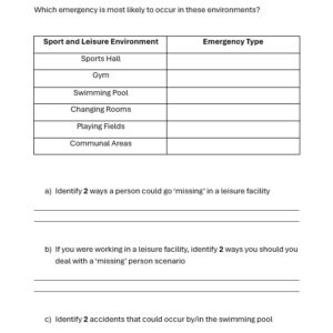 Worksheet Emergency Environments Table (LO1: 1.1-1.3)
